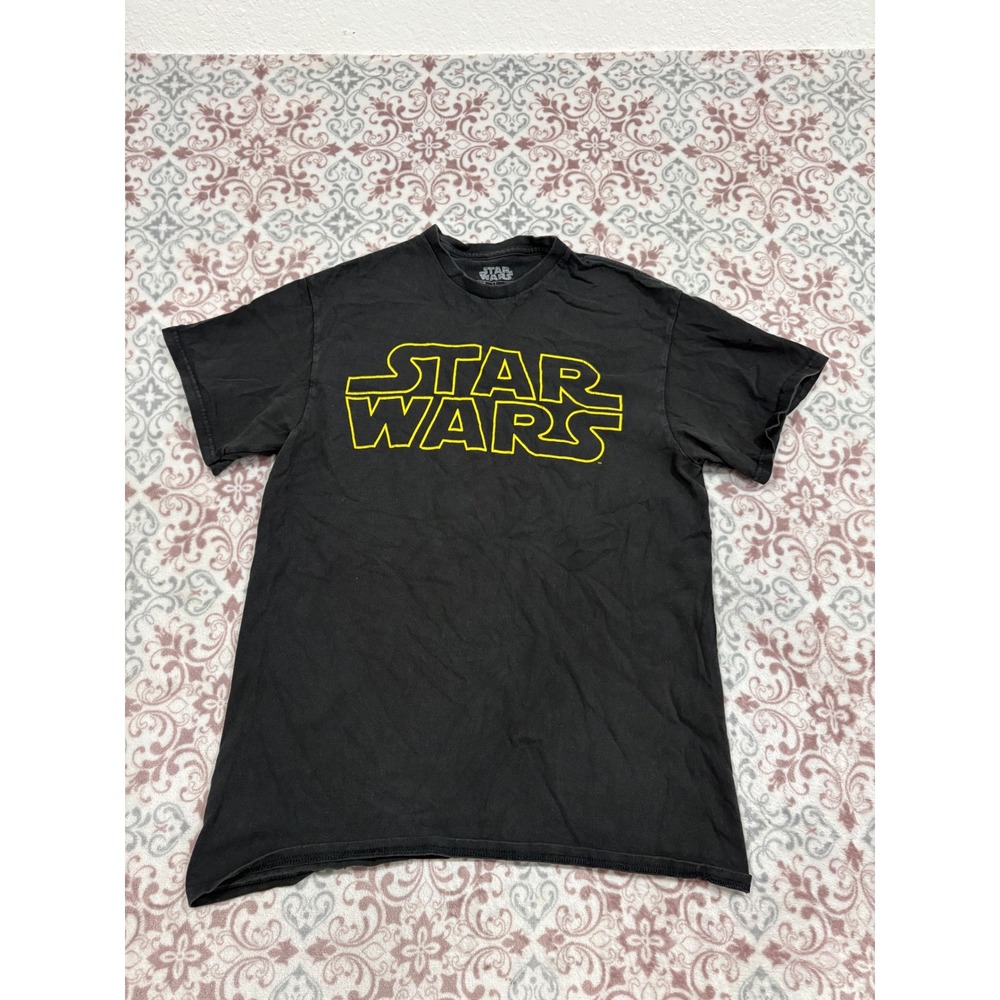 Star Wars Fifth Sun Mens Graphic T-Shirt Black Yellow Logo Size Medium Cotton